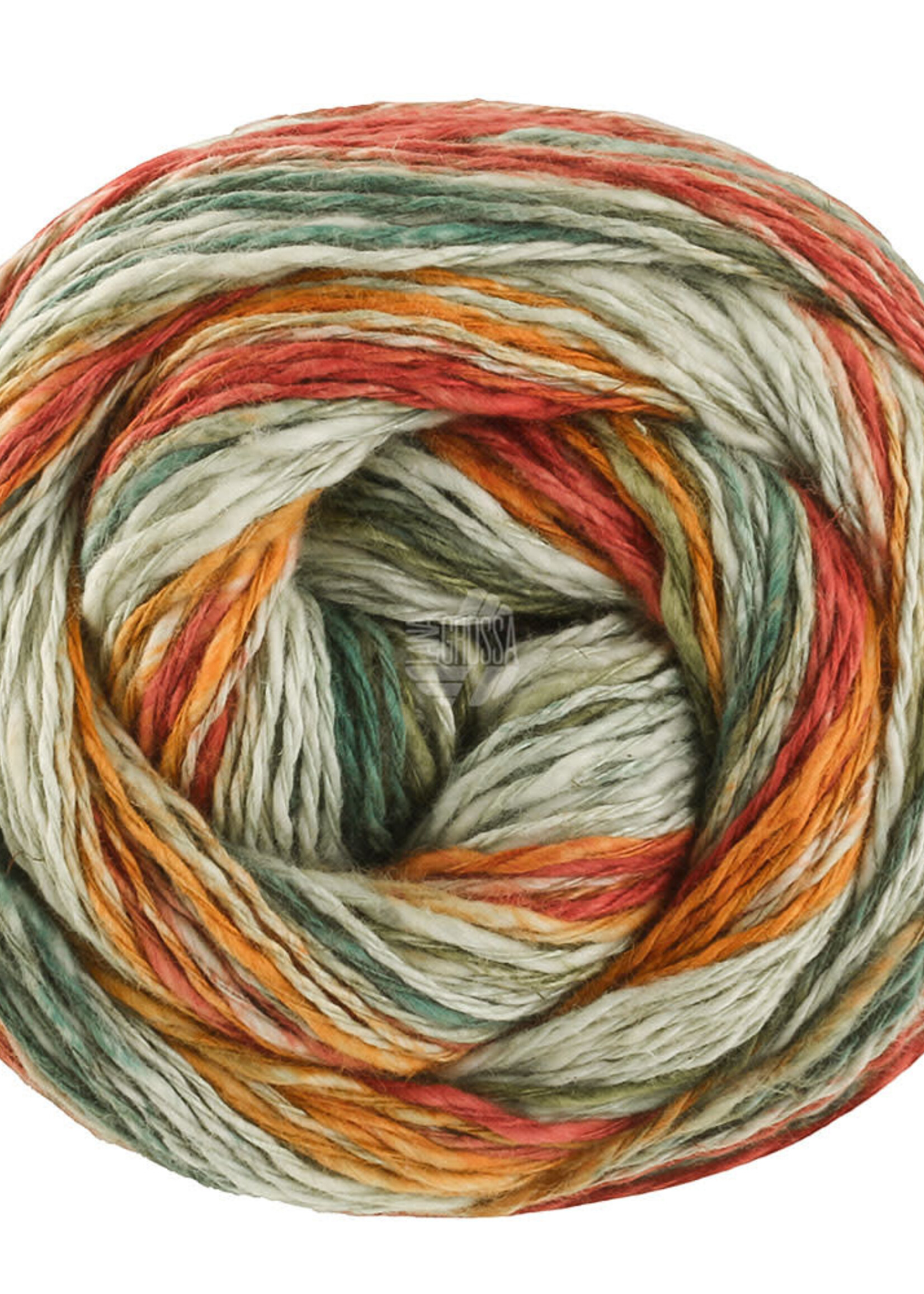 Lana Grossa Gomitolo California -Lana Grossa -3047 Zachtgroen/donkergroen/mosgroen/oker/roestrood