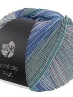 Lana Grossa Gomitolo Alga -Lana Grossa -2024 Wit/licht-/donker-/ijsblauw/grijs/turkoois/benzine/oudroze