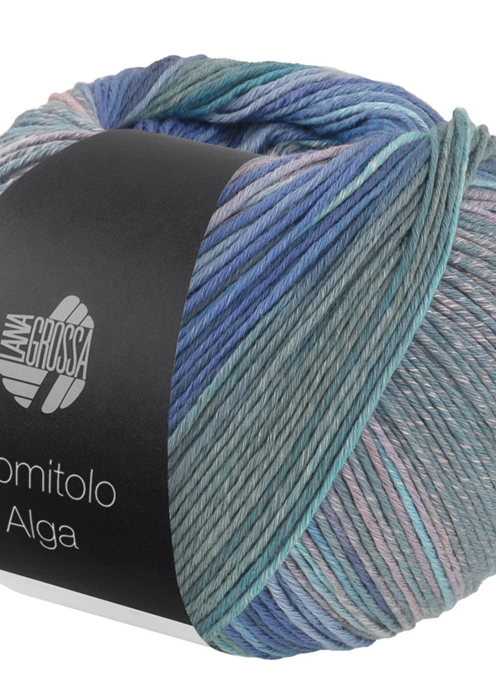 Lana Grossa Gomitolo Alga -Lana Grossa -2024 Wit/licht-/donker-/ijsblauw/grijs/turkoois/benzine/oudroze
