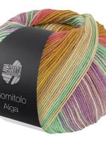 Lana Grossa Gomitolo Alga -Lana Grossa -2028 Mosterdgeel/roze/fuchsia/jade/wit/geel/petrol/framboos/lichtpaars/naturel