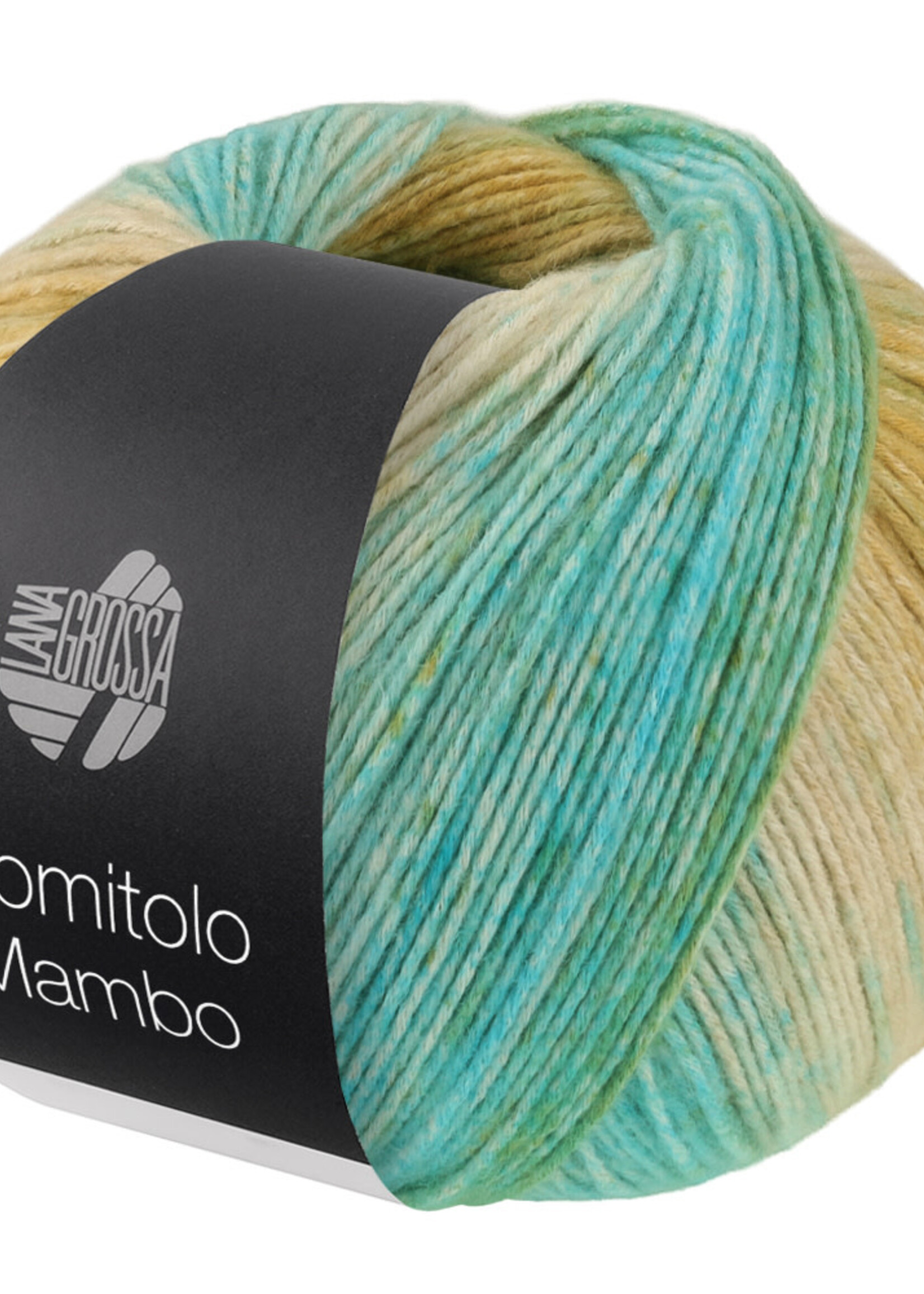 Lana Grossa Gomitolo Mambo -Lana Grossa -2040 Turkoois/lentegroen/groenbeige/maïsgeel