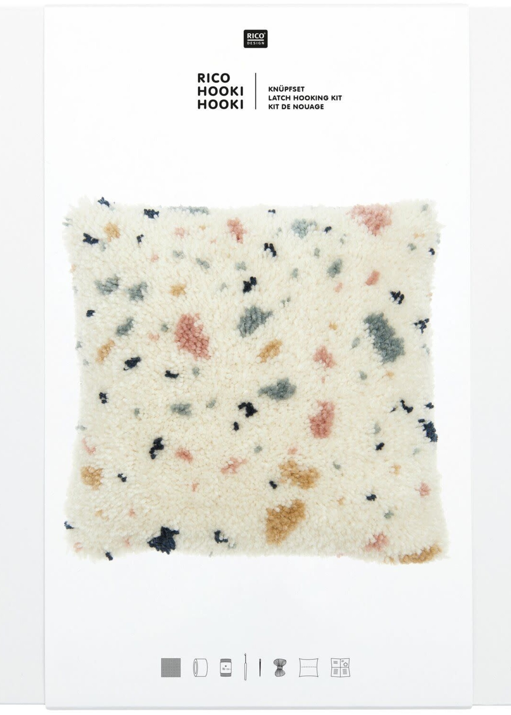 Rico Hooki Hooki knoopset kussen terrazzo