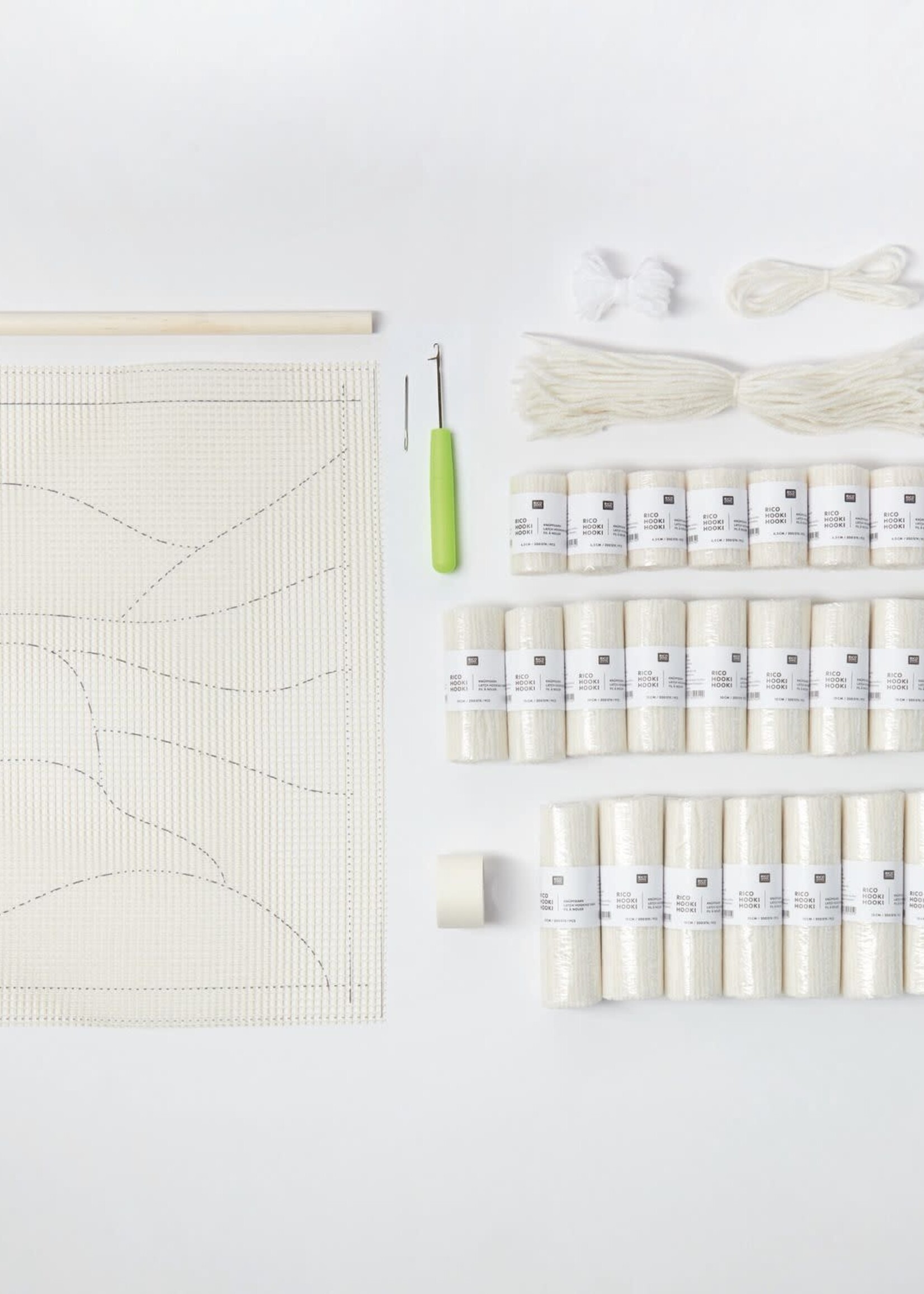 Hooki Hooki Knoopset Wandhanger Wit Landschap