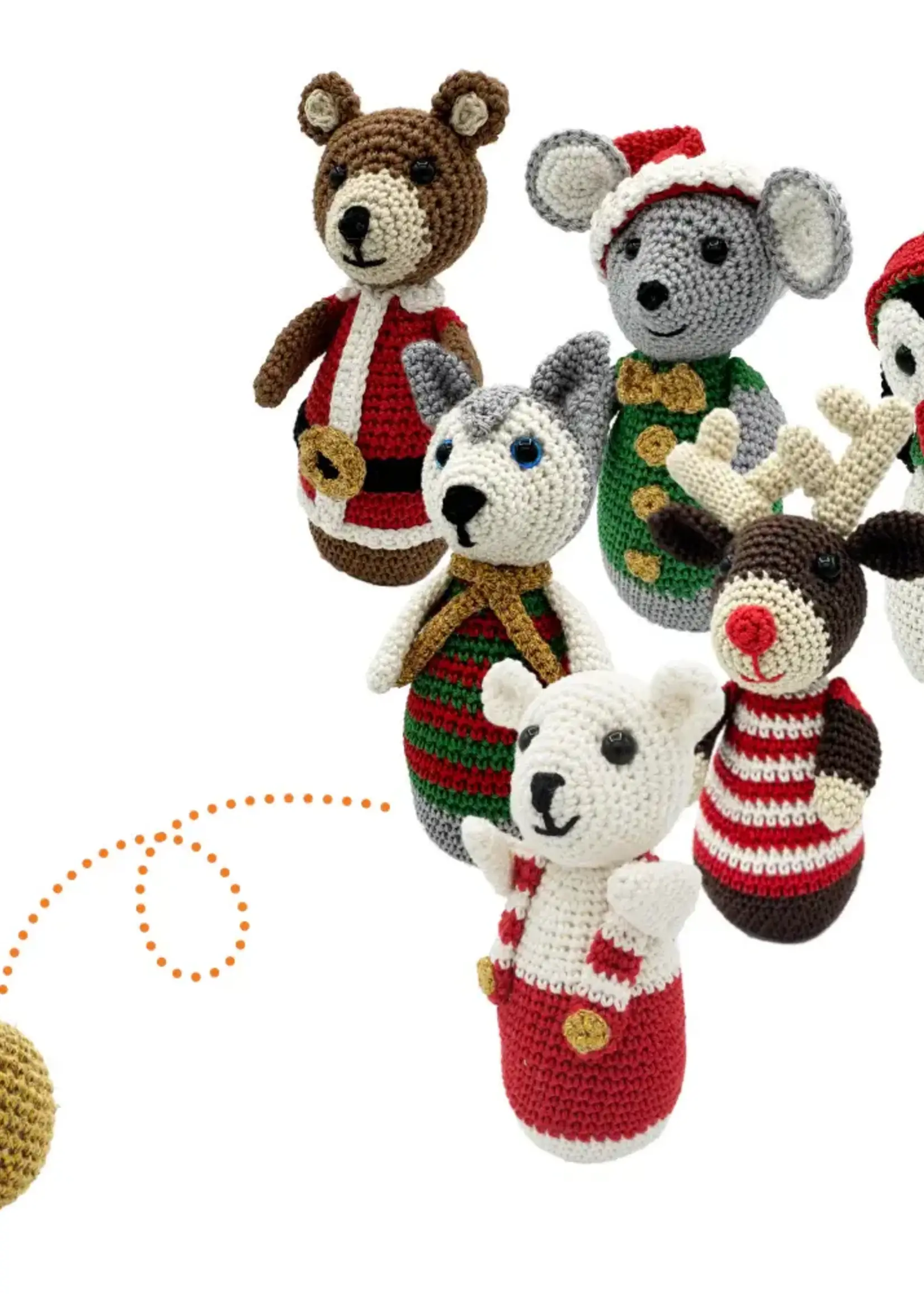 Kerstkegelspel - haakpatroon