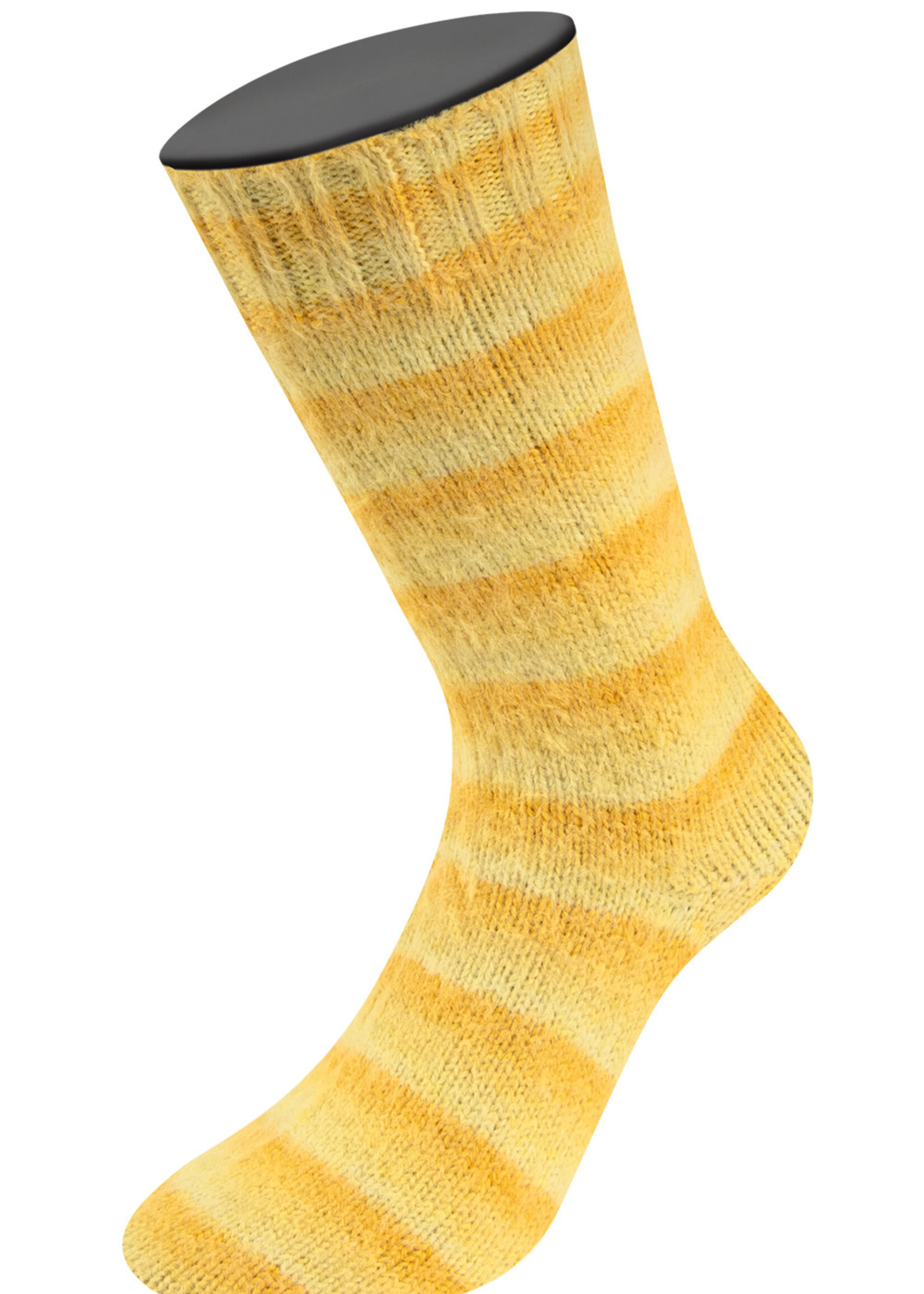 Lana Grossa Cosy Socks Soft Stripes-Lana Grossa -111  Geel/Eigeel/Saffraangeel