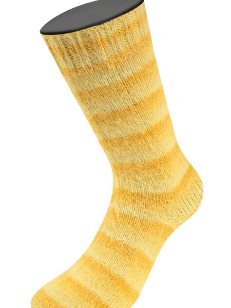 Lana Grossa Cosy Socks Soft Stripes  -111  Geel/Eigeel/Saffraangeel