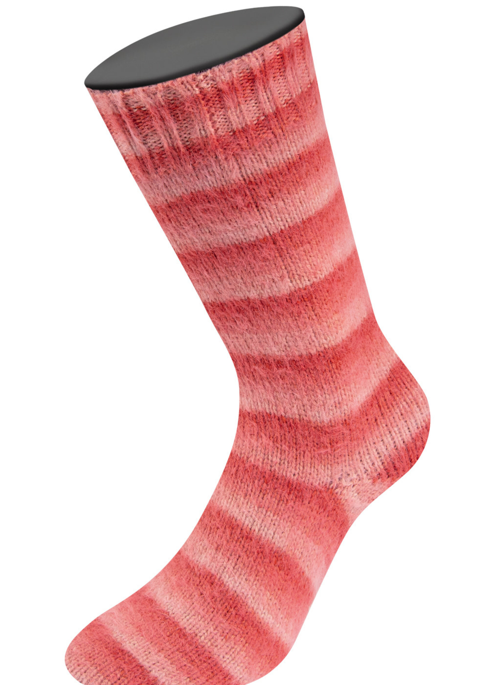 Lana Grossa Cosy Socks Soft Stripes-Lana Grossa -113 Zalm/rood/koraal