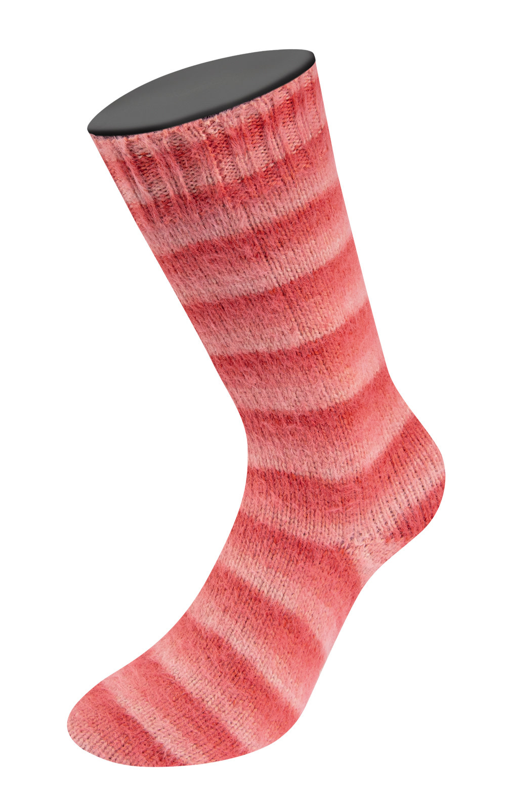 Lana Grossa Cosy Socks Soft Stripes - 113 Zalm/rood/koraal