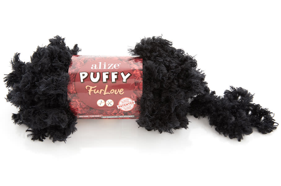 Puffy Fur Love -060 Black