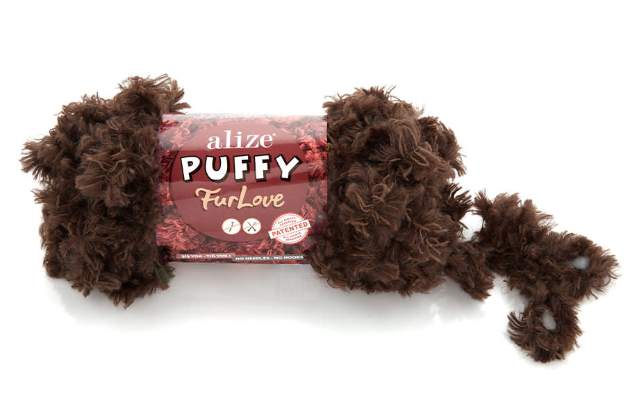 Puffy Fur Love -493 Dark Brown