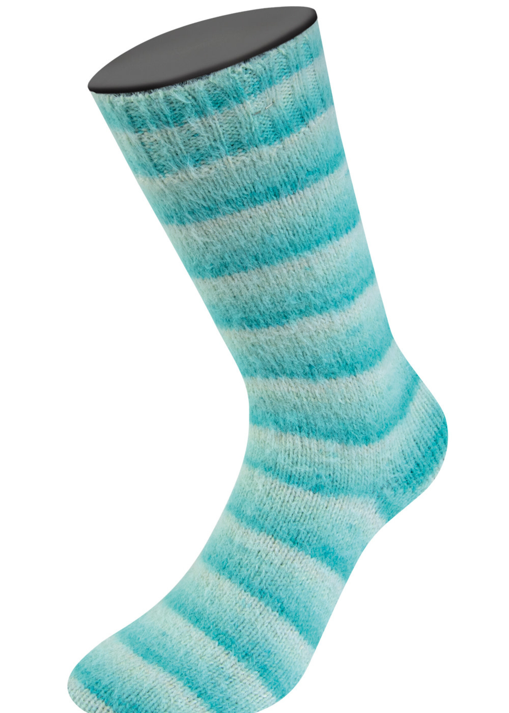 Lana Grossa Cosy Socks Soft Stripes-Lana Grossa -115 Mintgroen/lichtturkoois/turkoois
