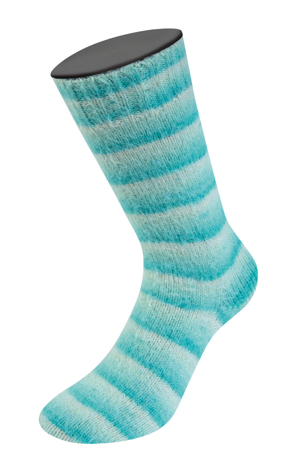 Lana Grossa Cosy Socks Soft Stripes  -115 Mintgroen/lichtturkoois/turkoois