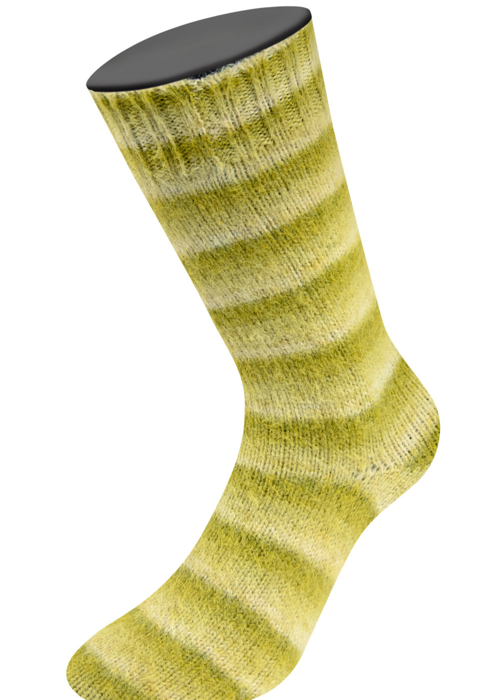 Lana Grossa Cosy Socks Soft Stripes-Lana Grossa -116 Limoen/Pistache/Lichte olijf