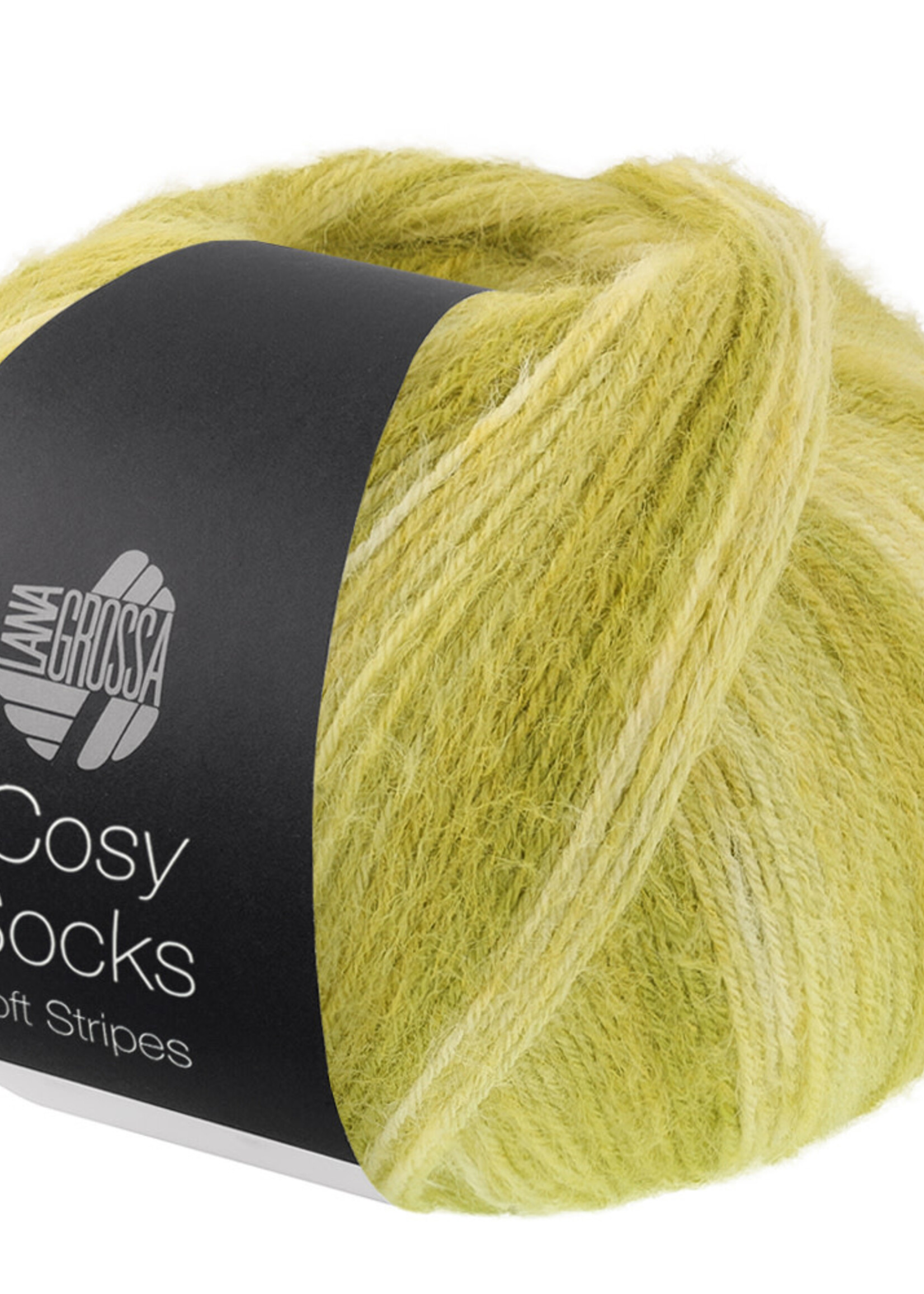 Lana Grossa Cosy Socks Soft Stripes-Lana Grossa -116 Limoen/Pistache/Lichte olijf