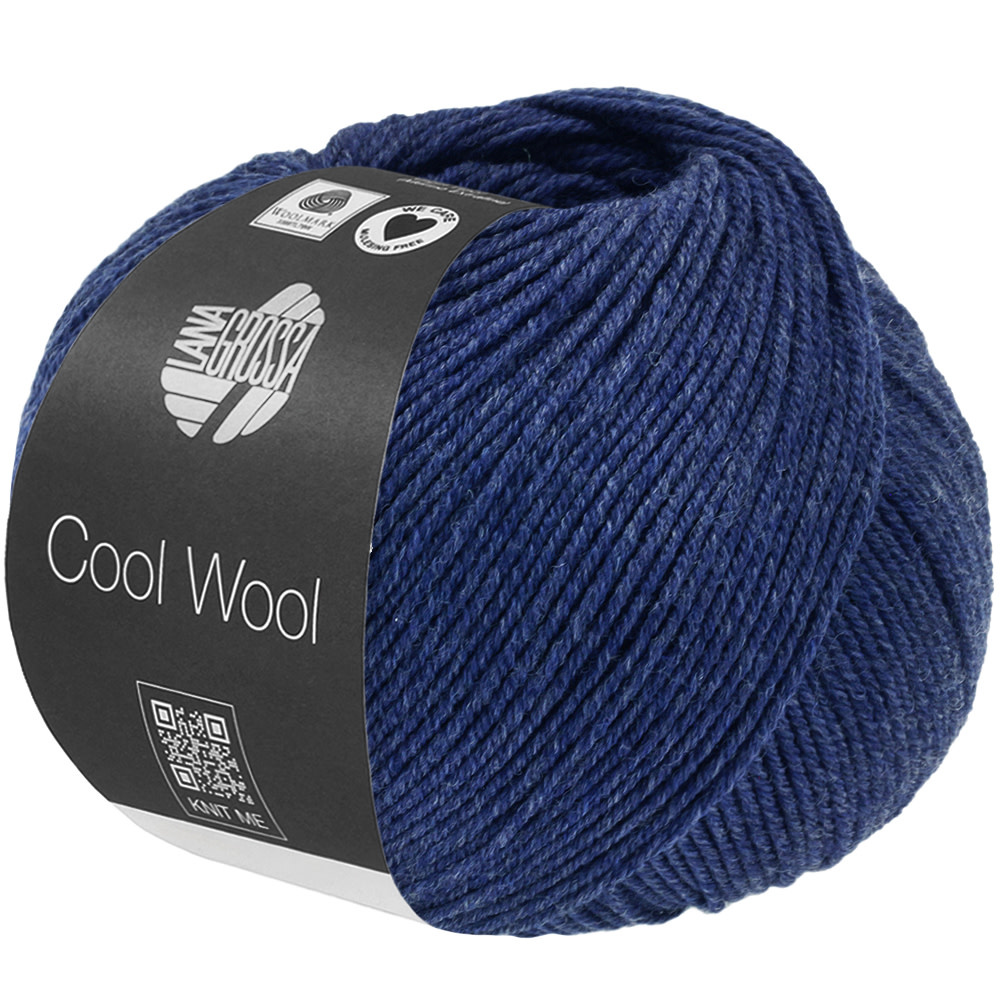 Lana Grossa Cool Wool -1504 donkerblauw gemêleerd