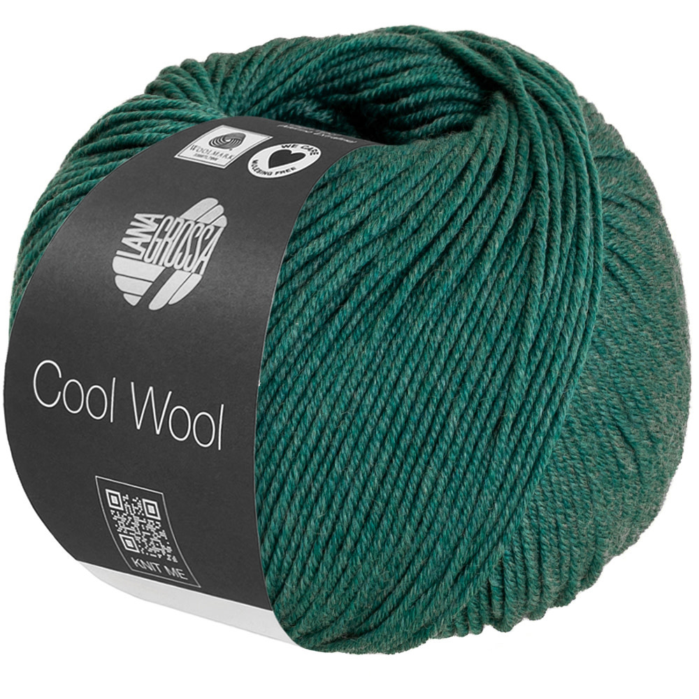 Lana Grossa Cool Wool -1505 donkergroen gemêleerd