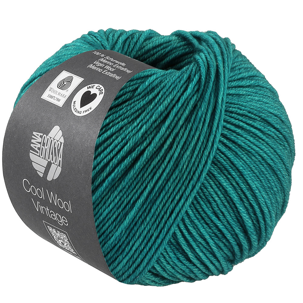 Lana Grossa Cool Wool Vintage -7394 petrol groen