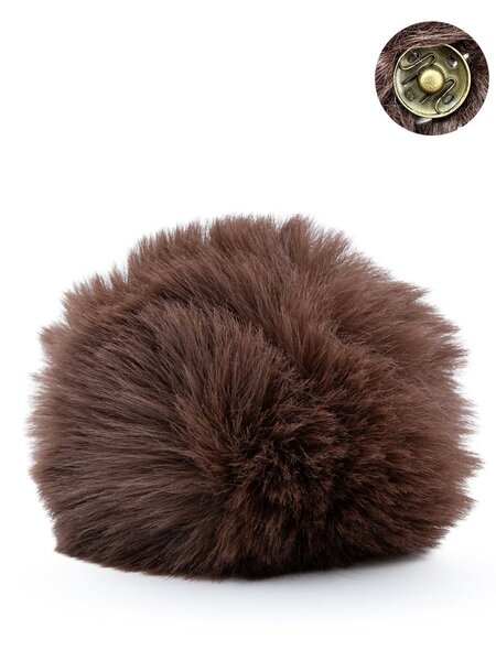 Phildar Pompon met drukknop chocolat