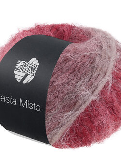 Lana Grossa Basta Mista -119 bordeaux/wijnrood/grijsrood/taupe/grijsbeige
