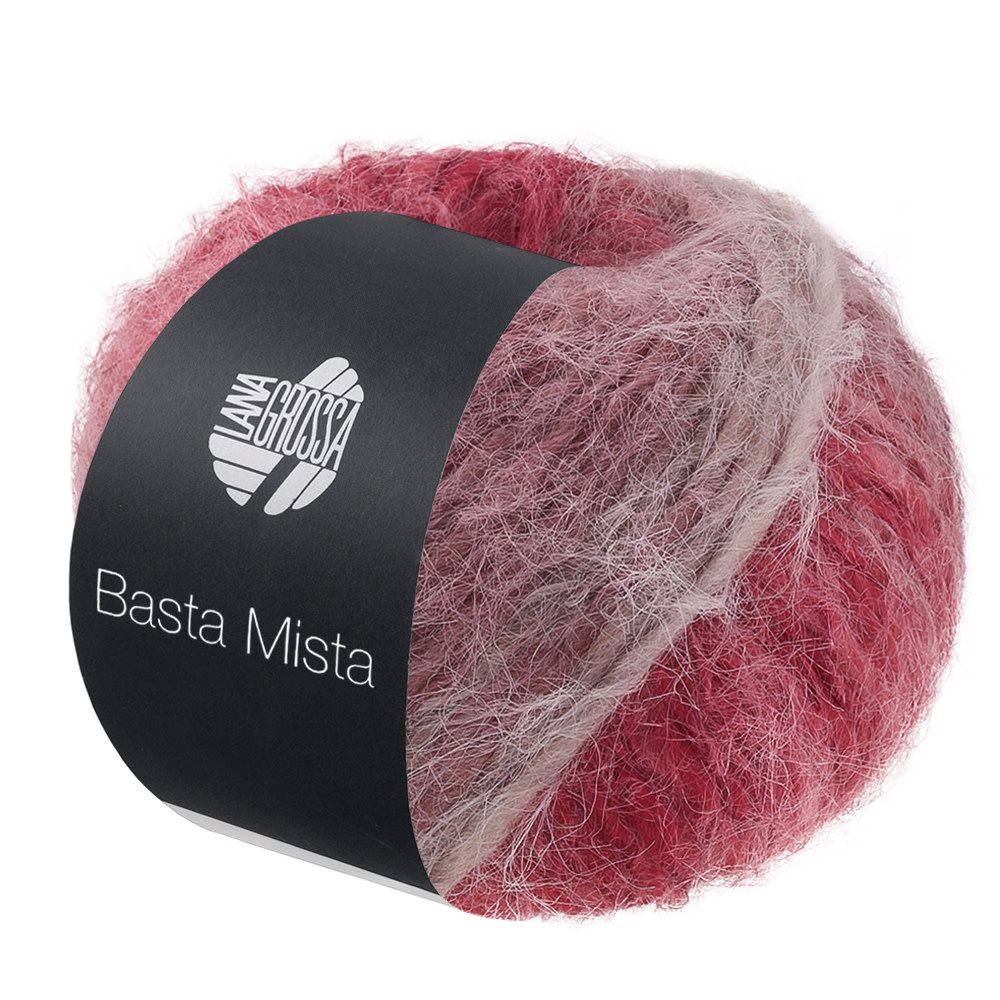 Lana Grossa Basta Mista -119 bordeaux/wijnrood/grijsrood/taupe/grijsbeige