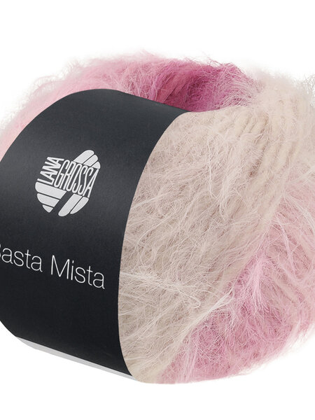 Lana Grossa Basta Mista -123-Roodpaars/Fuchsia/Roze/Rosa/Ruw wit/Schelp