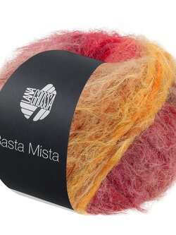 Lana Grossa Basta Mista -124 roodpaars/fuchsia/roze/rosa/ruw wit/schelp