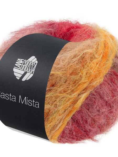 Lana Grossa Basta Mista -124 roodpaars/fuchsia/roze/rosa/ruw wit/schelp