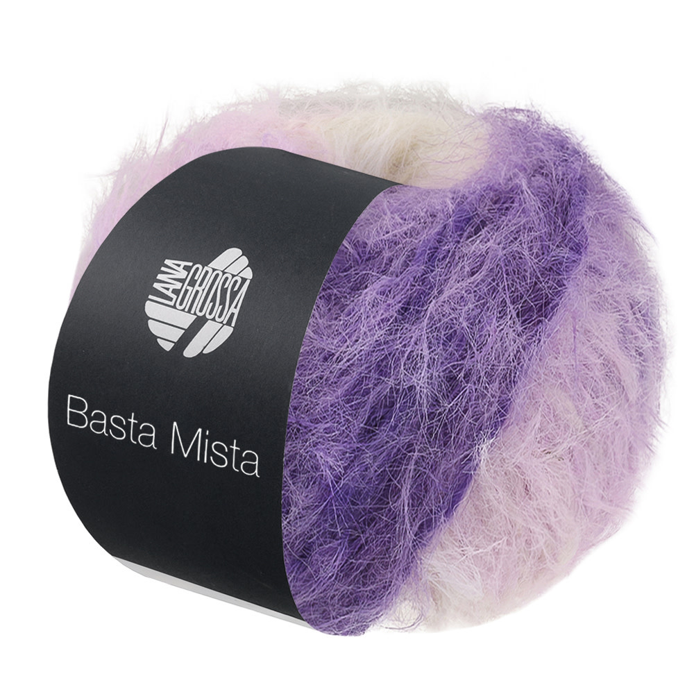 Lana Grossa Basta Mista -125-Donker/Grijsviolet/Violet/Lila/Wit