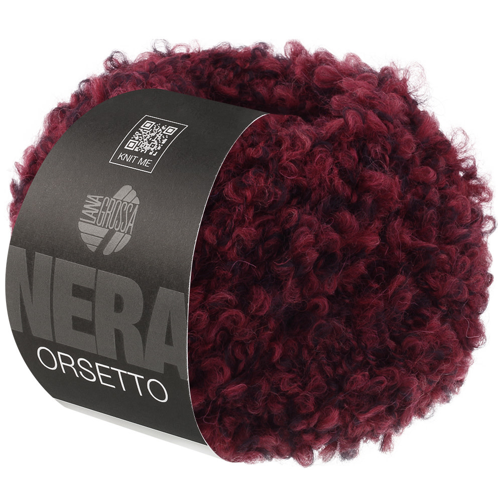 Lana Grossa Orsetto Moulinè -102 bourgondisch/zwart