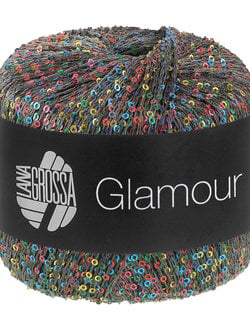 Lana Grossa Glamour -107 donkerblauw/donkergrijs