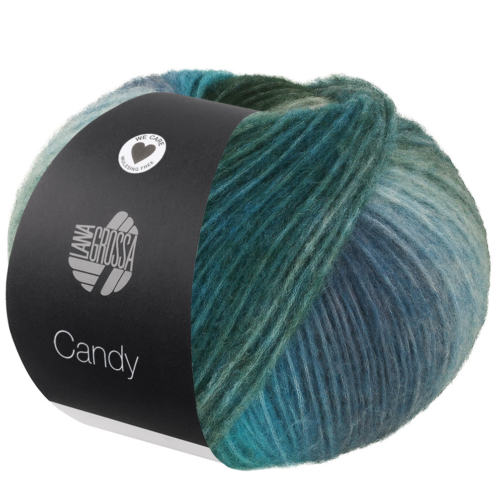 Lana Grossa Candy -02 roest/donker grijs/licht grijs/turkoois/wit/grijs blauw/grijs groen/grijs paars/Lichte roest/grijs bruin/licht blauw/donker blauw