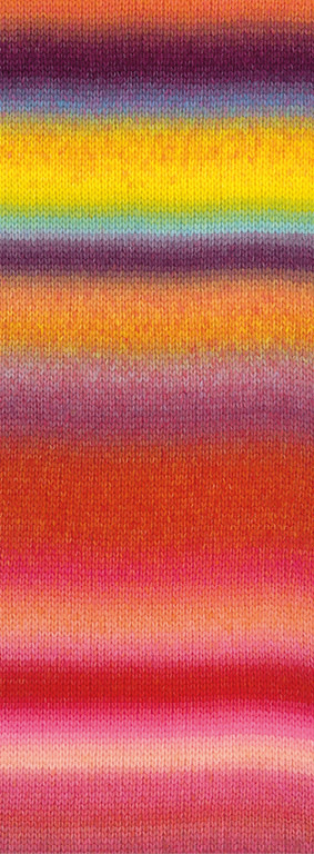 Lana Grossa Candy -05 abrikoos/oranje/donker violet/paars/geel/geelgroen/munt/foksia/rood/felroze/rose/donker rood