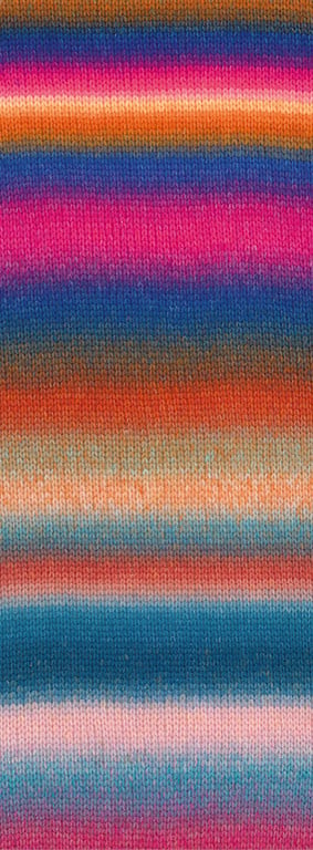 Lana Grossa Candy -06 foksia/groenbeige/oranje/donker blauw/felroze/zalm/violet/bruin/roest/petrol/donker petrol/rose