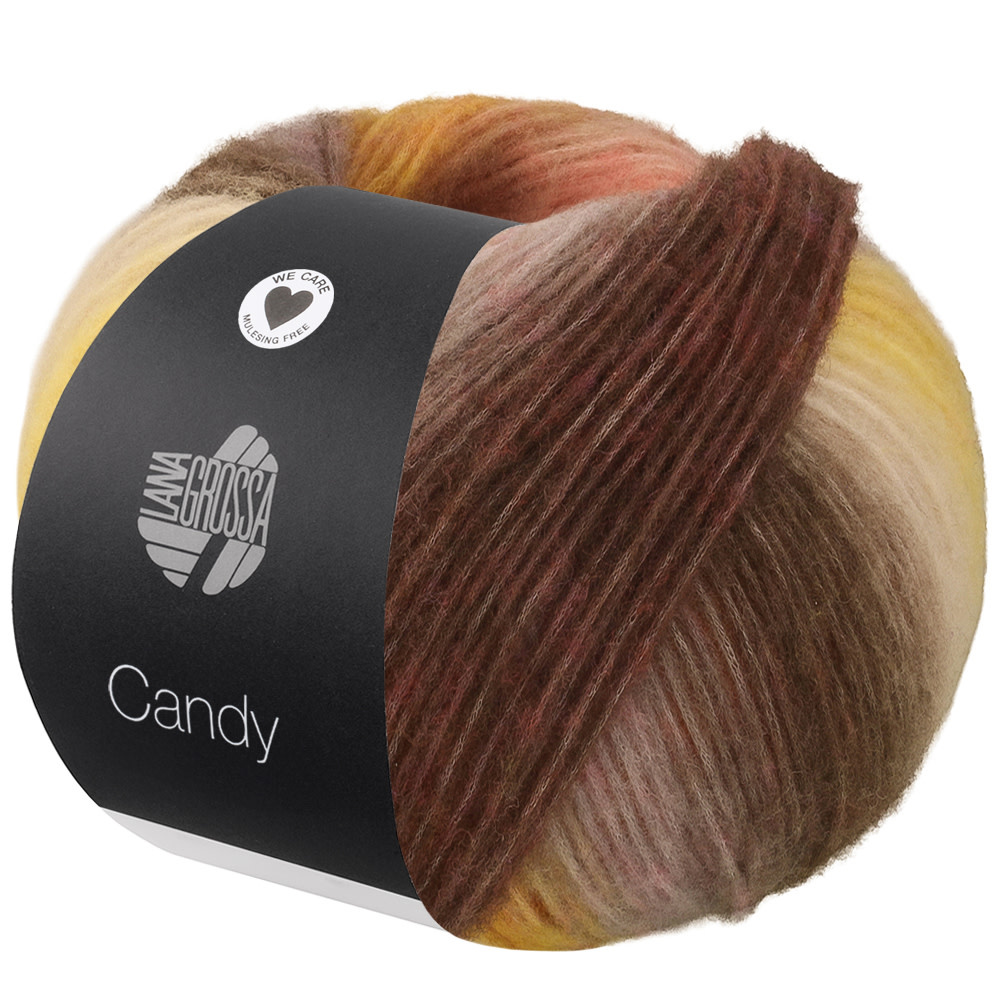 Lana Grossa Candy -07 paars/limoen/tomaatrood/violet/donker violet/beige/kameel/grijs bruin/donker bruin/maïsgeel