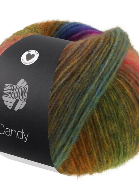 Lana Grossa Candy -08 mosgroen/bos groen/sering/grijs violet/jeans/donker grijs/oranje/geel/felroze/donker blauw/zalm/noga/jade/wit