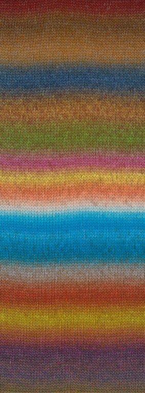 Lana Grossa Candy -09 noga/chocoladebruin/roestbruin/staalblauw/groen/foksia/pistache/munt/turkoois/grijs blauw/violet