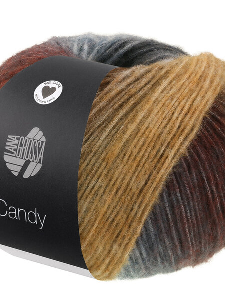 Lana Grossa Candy -10 licht grijs/grijs/donker grijs/zwart/donker bruin/grijs bruin/kameel/staalblauw/roodbruin/rozenhout/wolwit