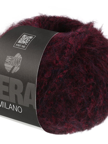 Lana Grossa Milano -12 donkerrood/zwart gemeleerd