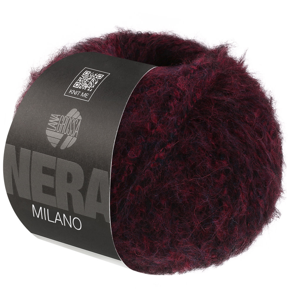 Lana Grossa Milano -12 donkerrood/zwart gemeleerd