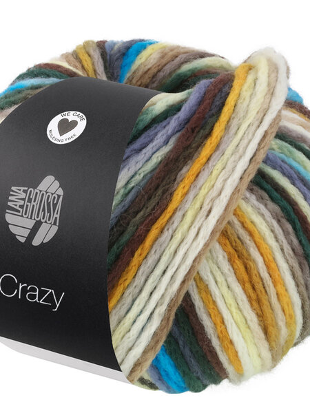 Lana Grossa Crazy -03 bleekgeel/geel/donker grijs/licht grijs/donker groen/schelp