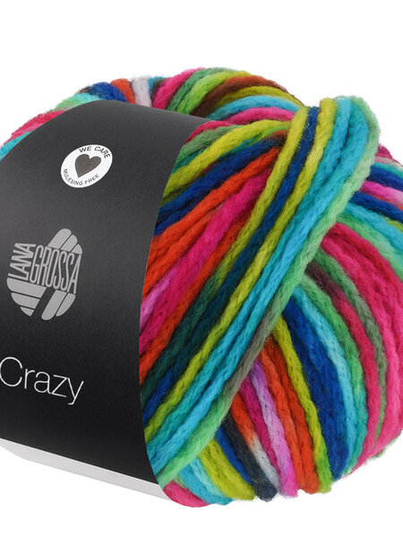 Lana Grossa Crazy -06 turkoois/neon groen/azuurblauw/azalea