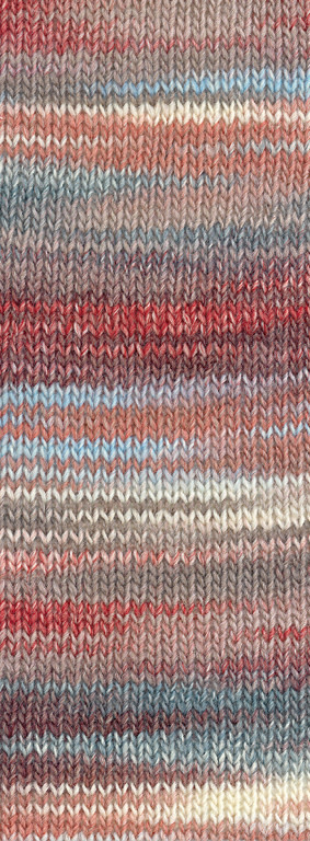Lana Grossa Gomitolo Disegno -521 grijs bruin/blauwgrijs/rozenhout/room/licht blauw/donker rood/taupe
