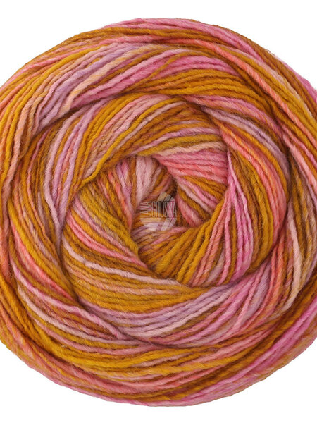 Lana Grossa Gomitolo Disegno -524 Woestijngeel/sering/rose/felroze/geelbruin