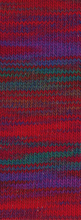 Lana Grossa Gomitolo Disegno -527 rood/wijnrood/violet/petrol/bruinrood