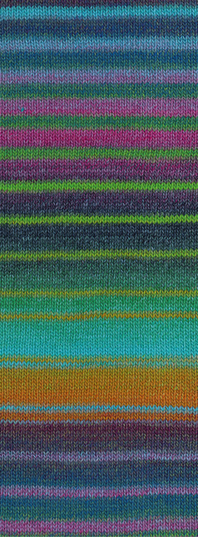 Lana Grossa Gomitolo Modo -624 olijf/geelbruin/turkoois/donker bruin/donker blauw/donker groen/jade/foksia/aubergine