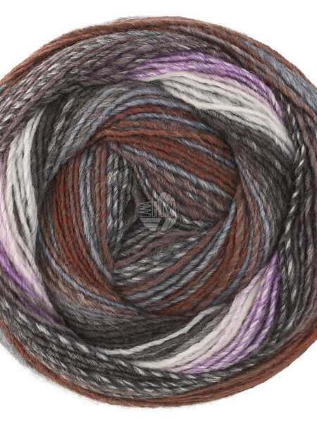 Lana Grossa Gomitolo Modo -627 donker grijs/violet/middelen grijs/licht grijs/ruwe witte/donker bruin/grijs bruin/antraciet