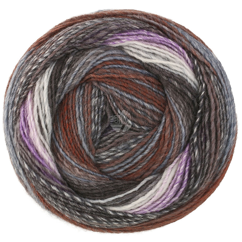 Lana Grossa Gomitolo Modo -627 donker grijs/violet/middelen grijs/licht grijs/ruwe witte/donker bruin/grijs bruin/antraciet