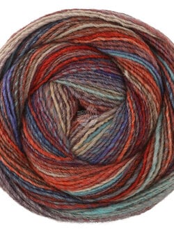 Lana Grossa Gomitolo Intenso -240 turkoois/blauw/donker rood/grijs rood/rood/oranje/grijs groen/beige/grijs bruin