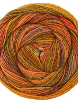 Lana Grossa Gomitolo Intenso -244 oranje/noga/oker/grijs blauw/lichtbruin/donker bruin/roodbruin/koraal