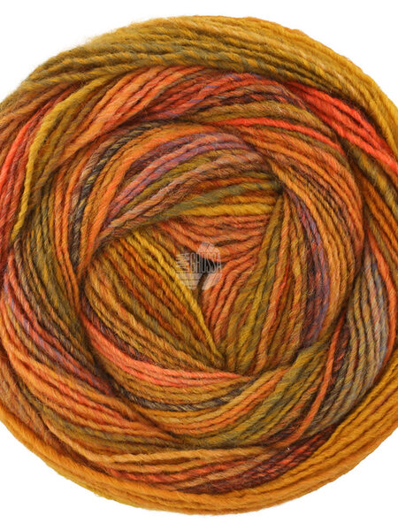 Lana Grossa Gomitolo Intenso -244 oranje/noga/oker/grijs blauw/lichtbruin/donker bruin/roodbruin/koraal